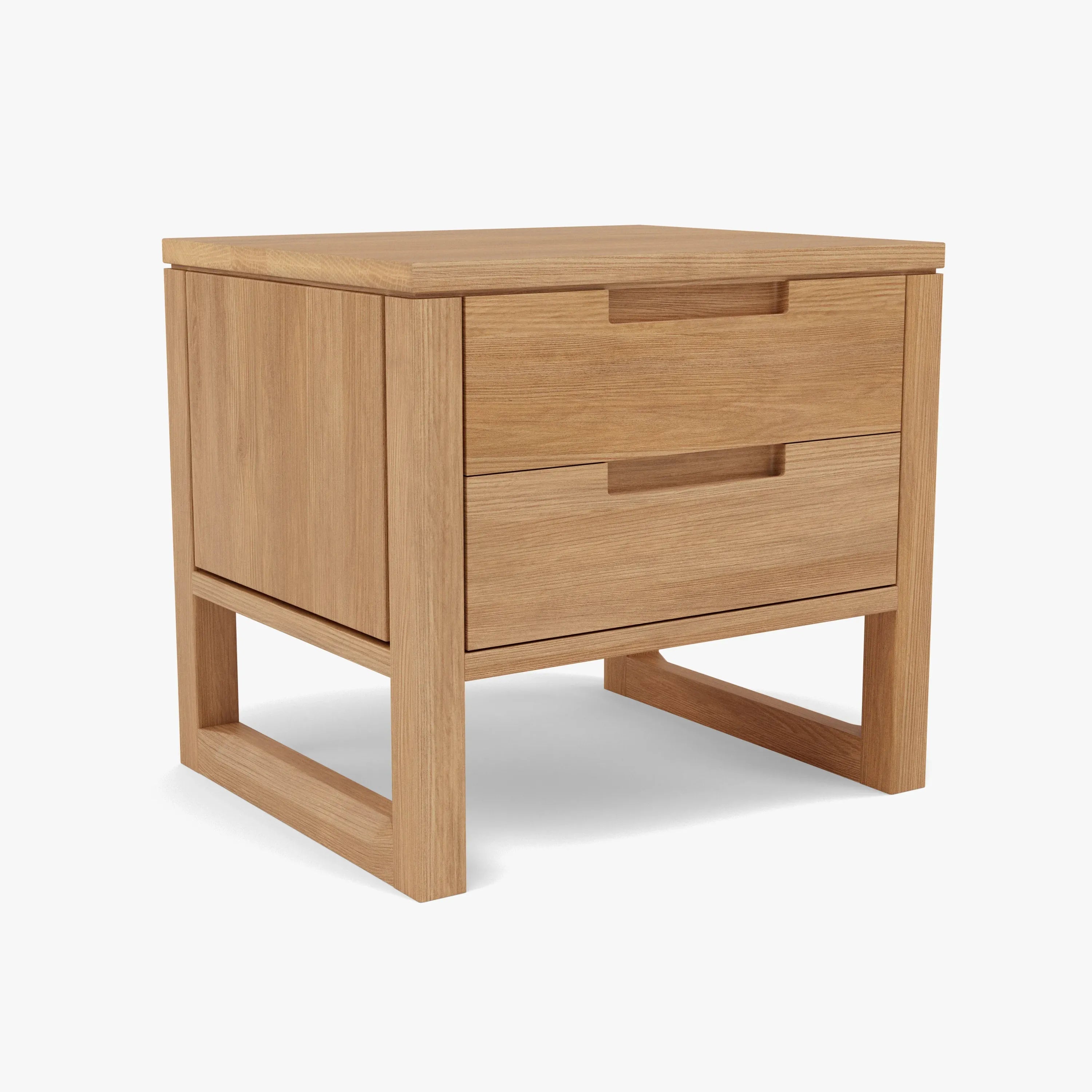 Bruno Bedside Table 2 Drawers 50 x 42cm Solid American Oak