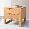 Bruno Bedside Table 2 Drawers 50 x 42cm Solid American Oak