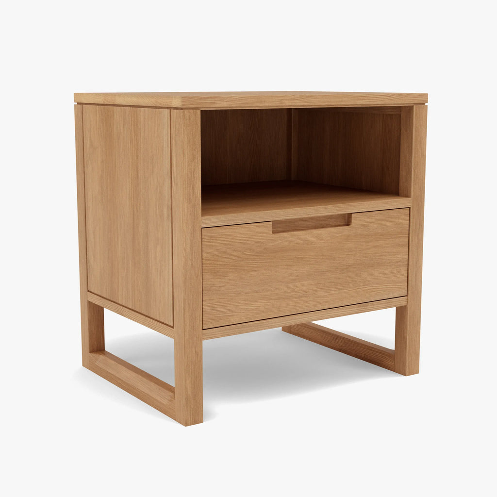 Bruno Bedside Table XL 1 Drawer 60 x 47cm Solid American Oak