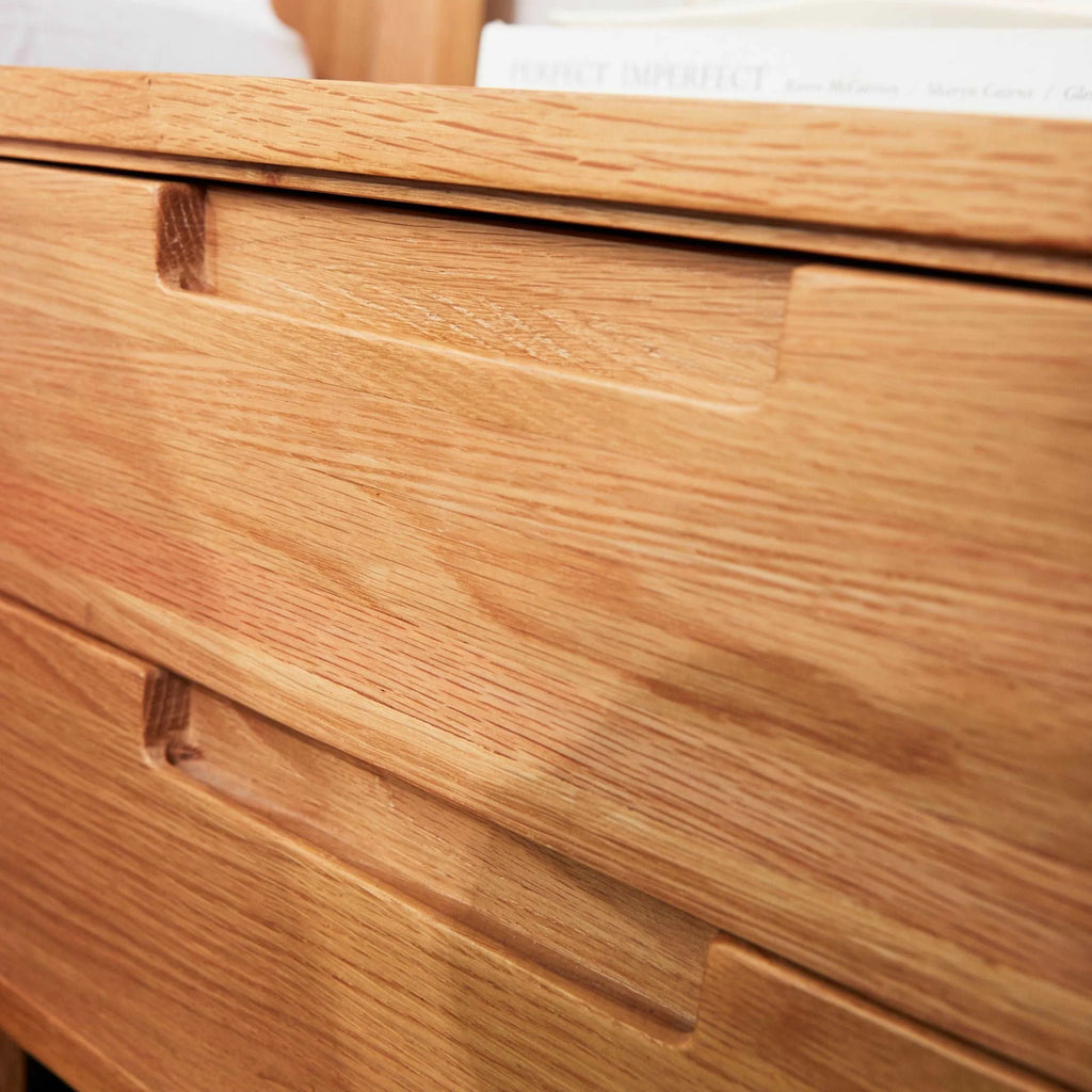 Bruno Bedside Table XL 1 Drawer 60 x 47cm Solid American Oak