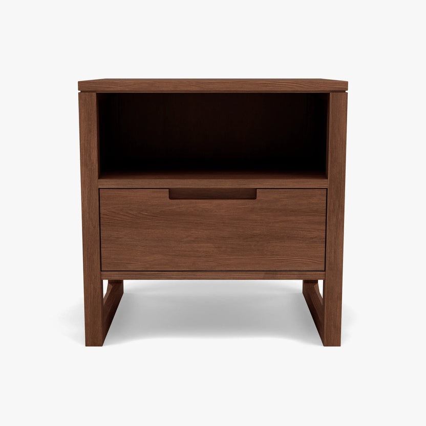Bruno Bedside Table XL 1 Drawer 60 x 47cm Solid American Walnut