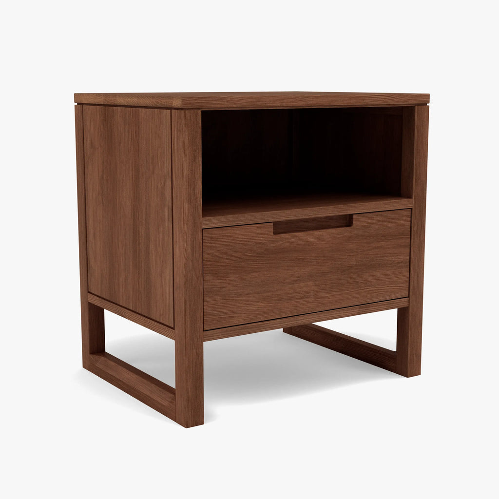Bruno Bedside Table XL 1 Drawer 60 x 47cm Solid American Walnut