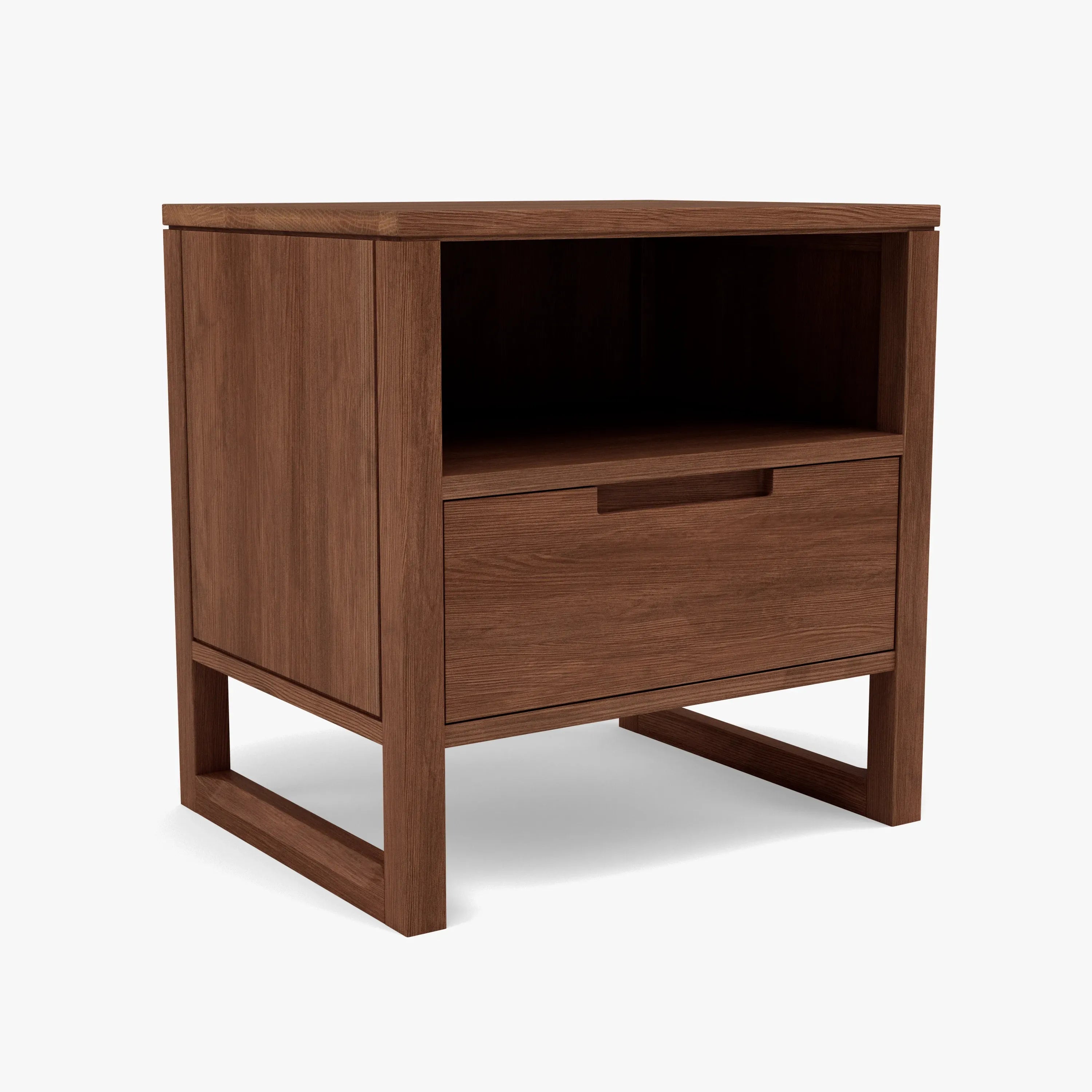 Bruno Bedside Table XL 1 Drawer 60 x 47cm Solid American Walnut