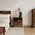 Bruno Bedside Table XL 1 Drawer 60 x 47cm Solid American Walnut