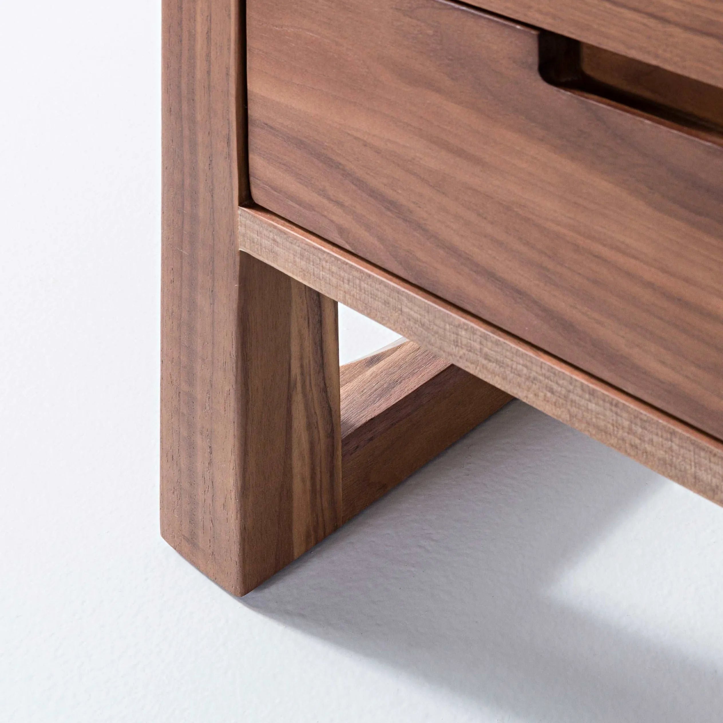 Bruno Bedside Table XL 1 Drawer 60 x 47cm Solid American Walnut