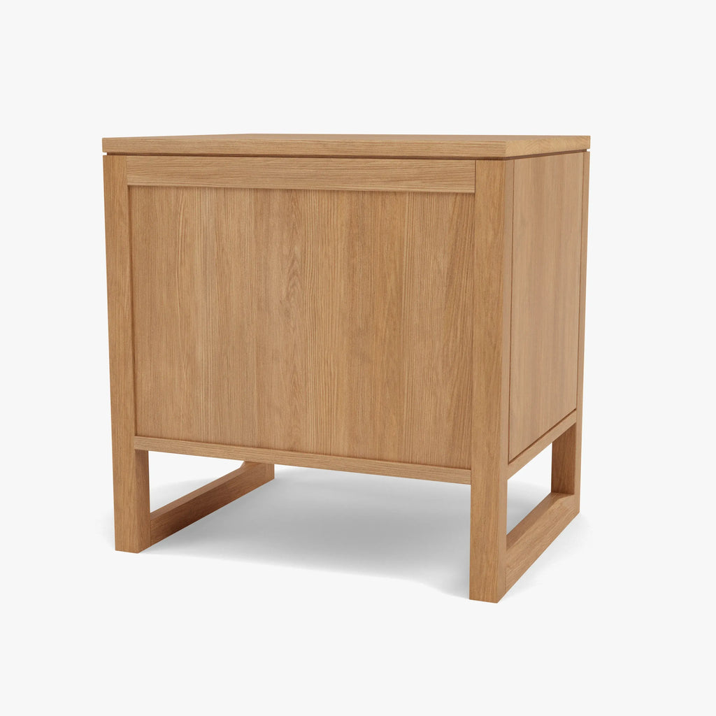 Bruno Bedside Table XL 2 Drawers 60 x 47cm Solid American Oak
