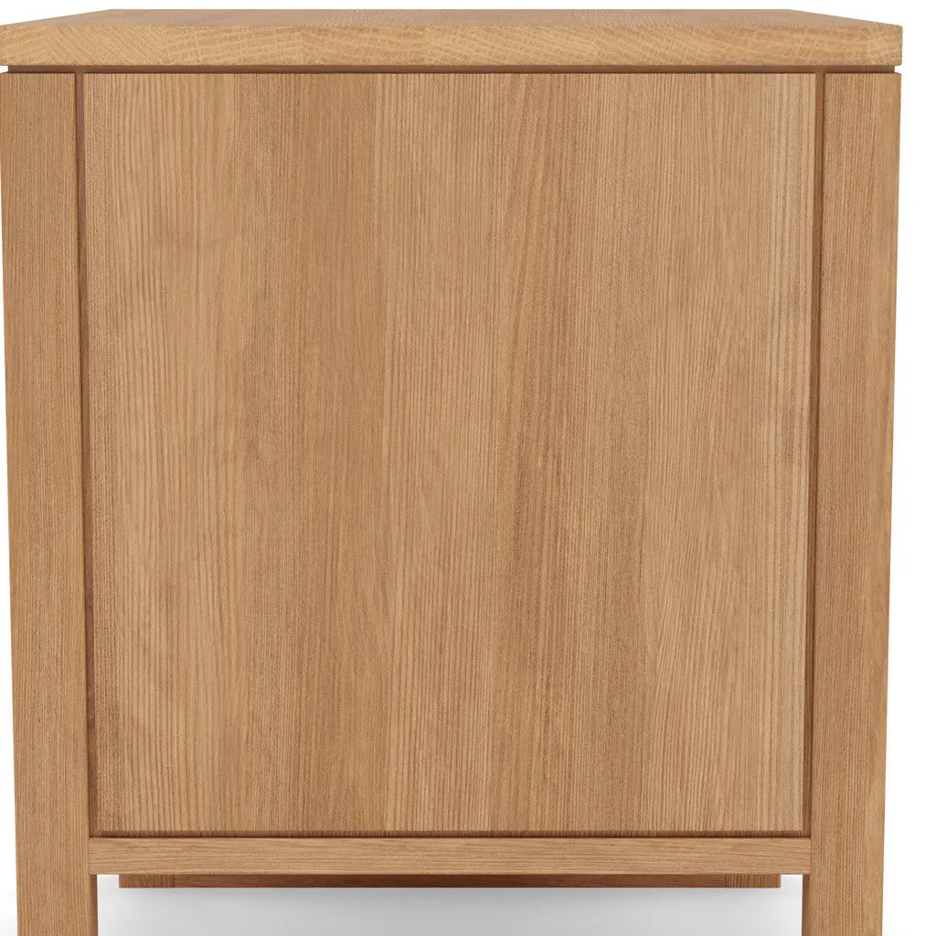 Bruno Bedside Table XL 2 Drawers 60 x 47cm Solid American Oak
