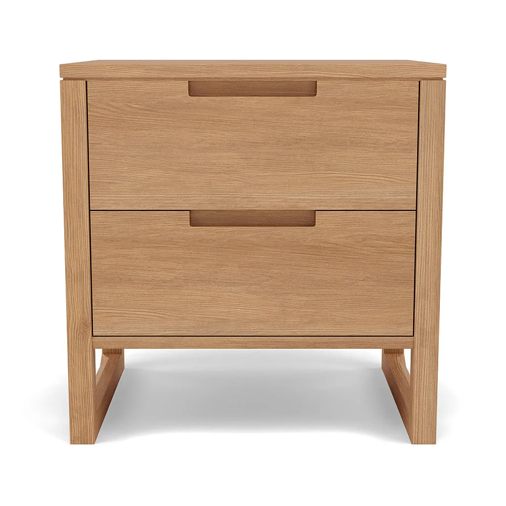 Bruno Bedside Table XL 2 Drawers 60 x 47cm Solid American Oak