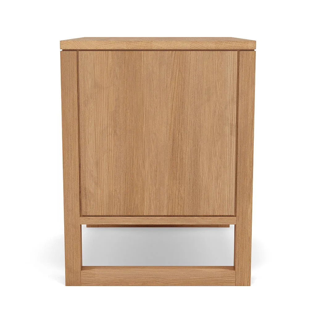 Bruno Bedside Table XL 2 Drawers 60 x 47cm Solid American Oak
