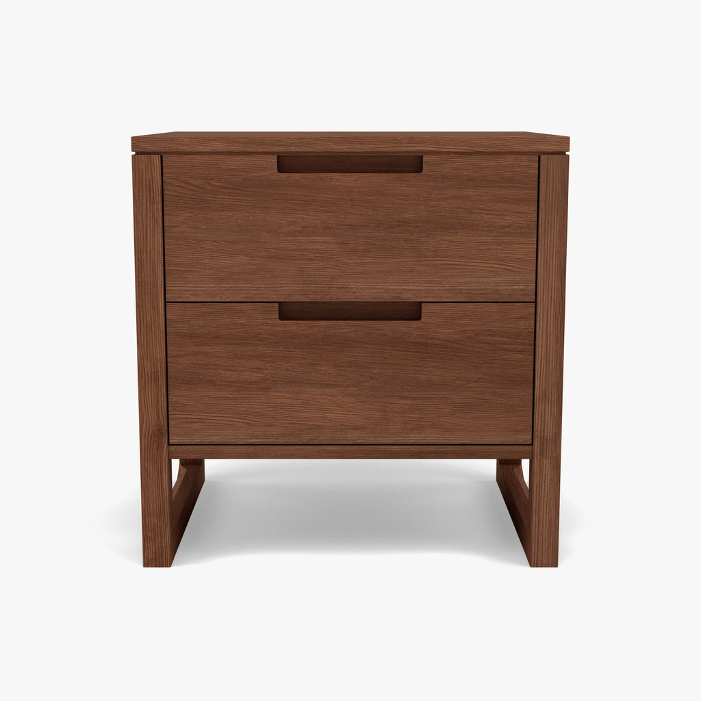 Bruno Bedside Table XL 2 Drawers 60 x 47cm Solid American Walnut