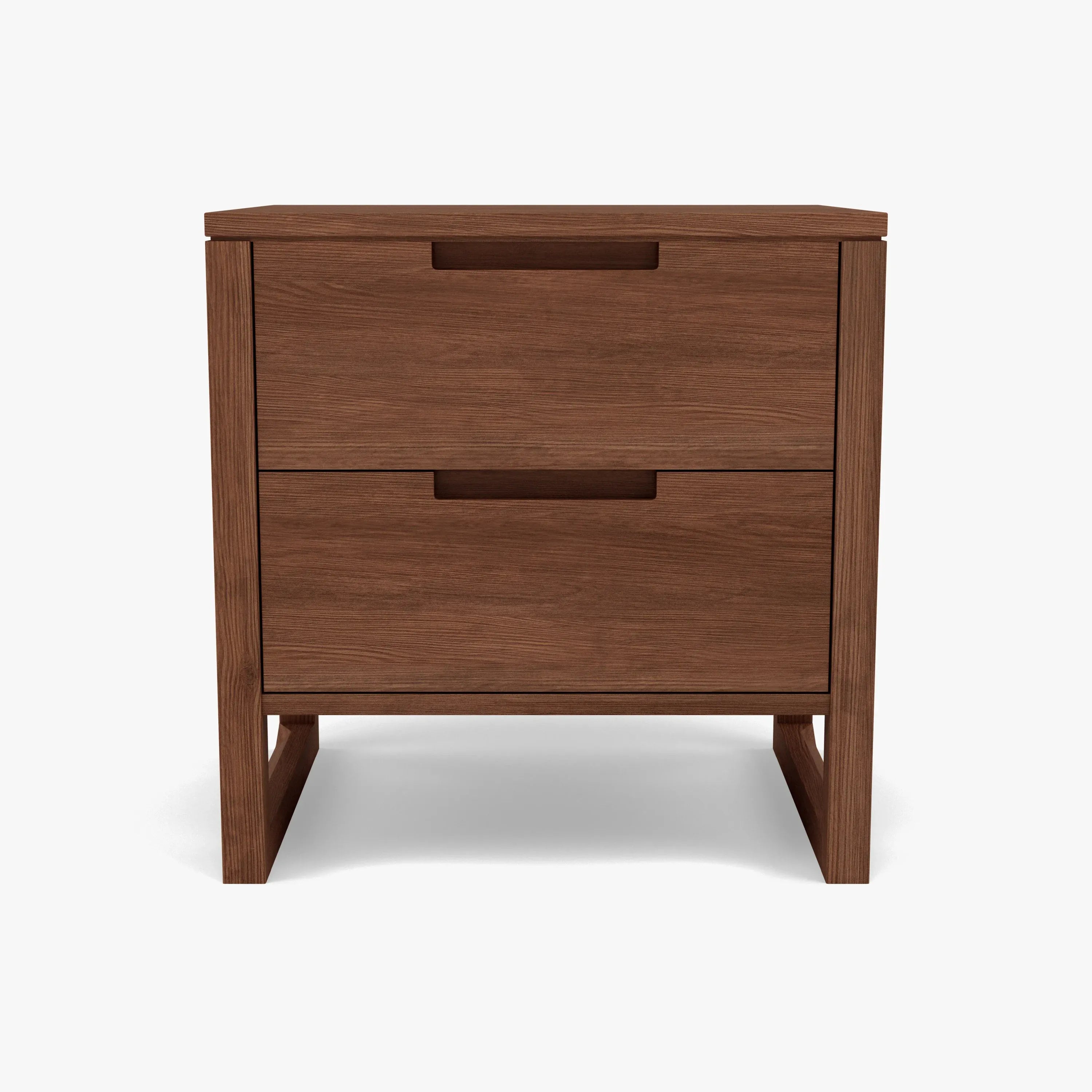 Bruno Bedside Table XL 2 Drawers 60 x 47cm Solid American Walnut