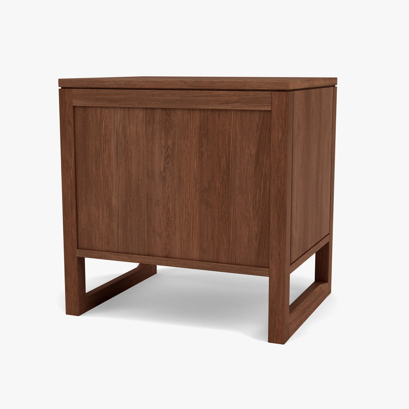 Bruno Bedside Table XL 2 Drawers 60 x 47cm Solid American Walnut