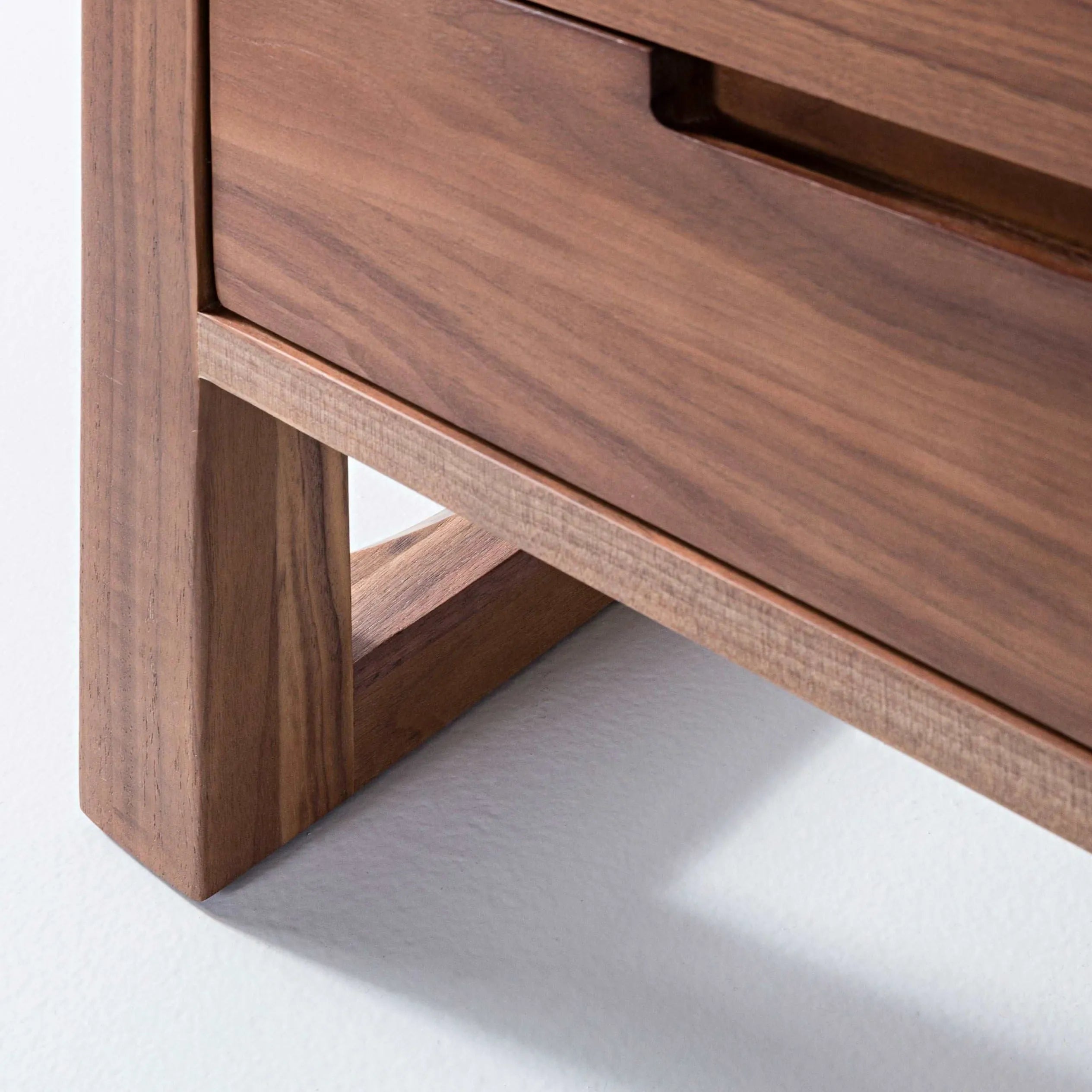 Bruno Bedside Table XL 2 Drawers 60 x 47cm Solid American Walnut