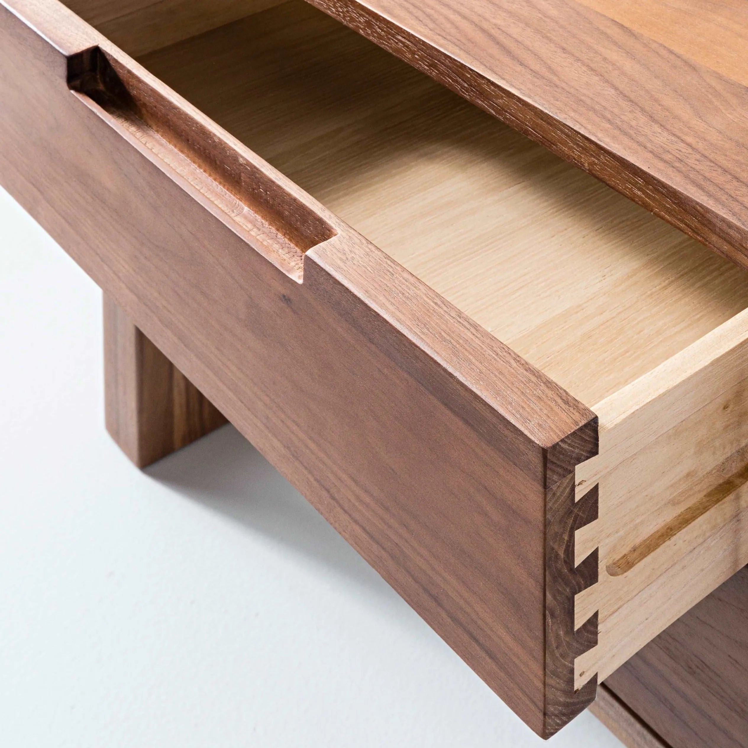 Bruno Bedside Table XL 2 Drawers 60 x 47cm Solid American Walnut