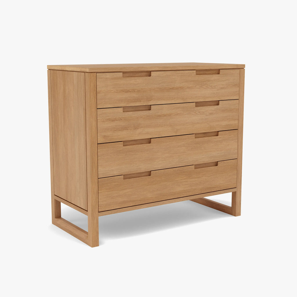 Bruno Chest 4 Drawers 100 x 48cm Solid American Oak