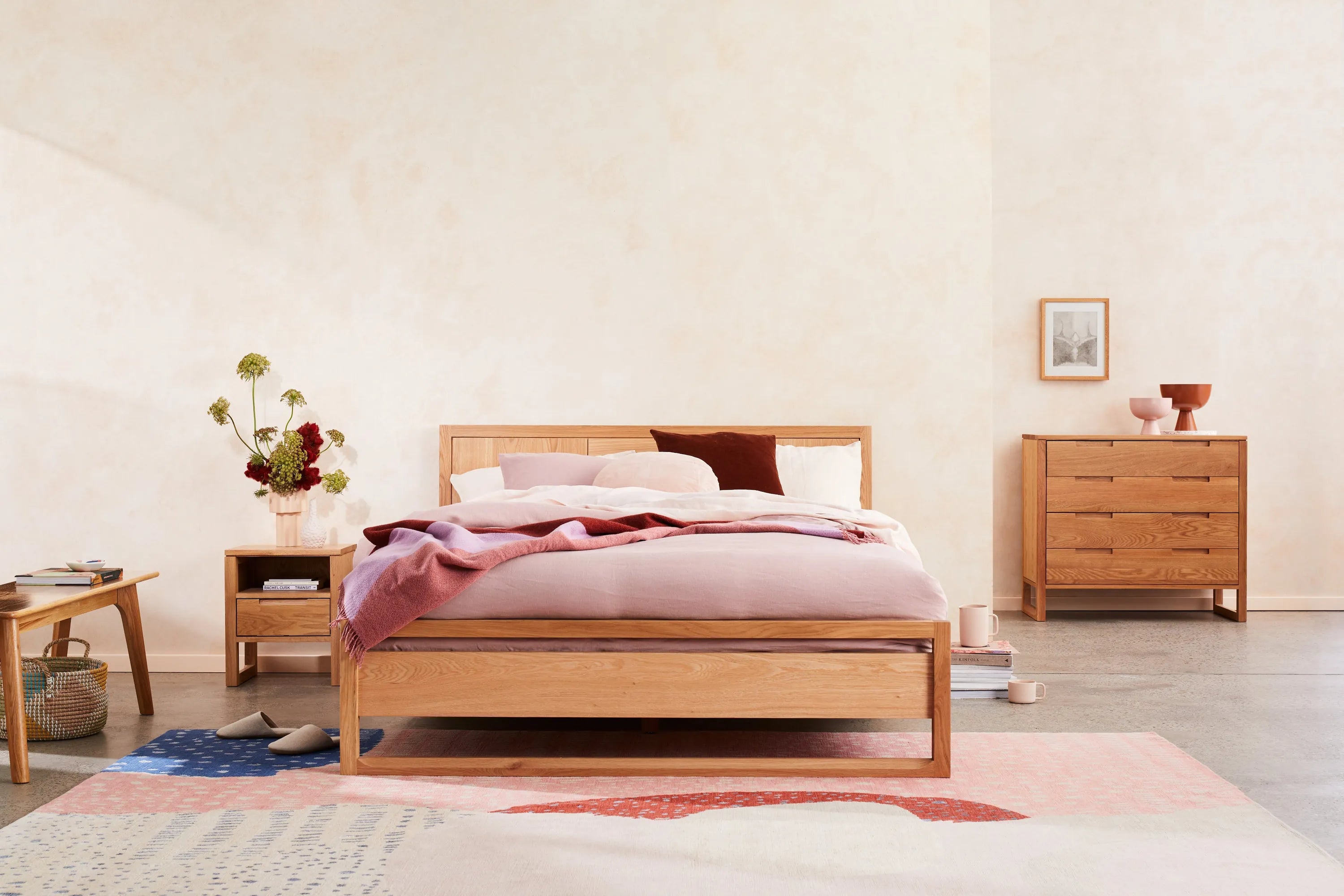 Bruno Chest 4 Drawers 100 x 48cm Solid American Oak