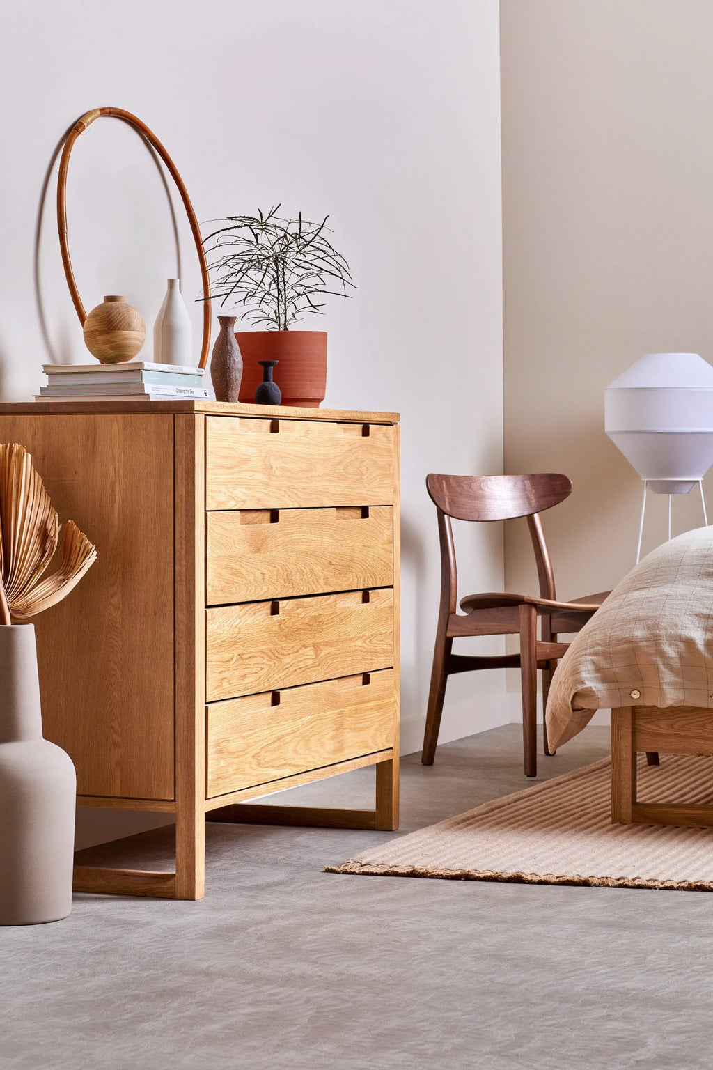 Bruno Chest 4 Drawers 100 x 48cm Solid American Oak