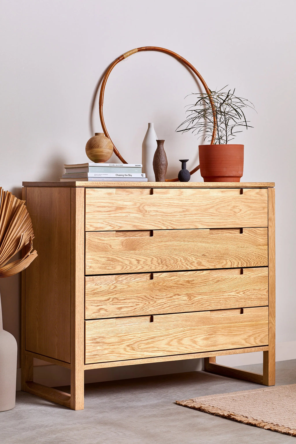 Bruno Chest 4 Drawers 100 x 48cm Solid American Oak