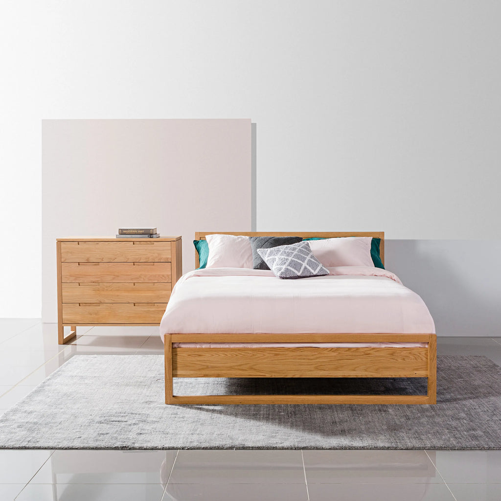 Bruno Chest 4 Drawers 100 x 48cm Solid American Oak