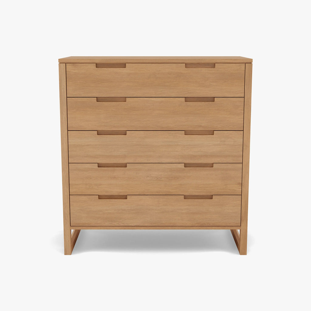 Bruno Chest 5 Drawers 110 x 52cm Solid American Oak