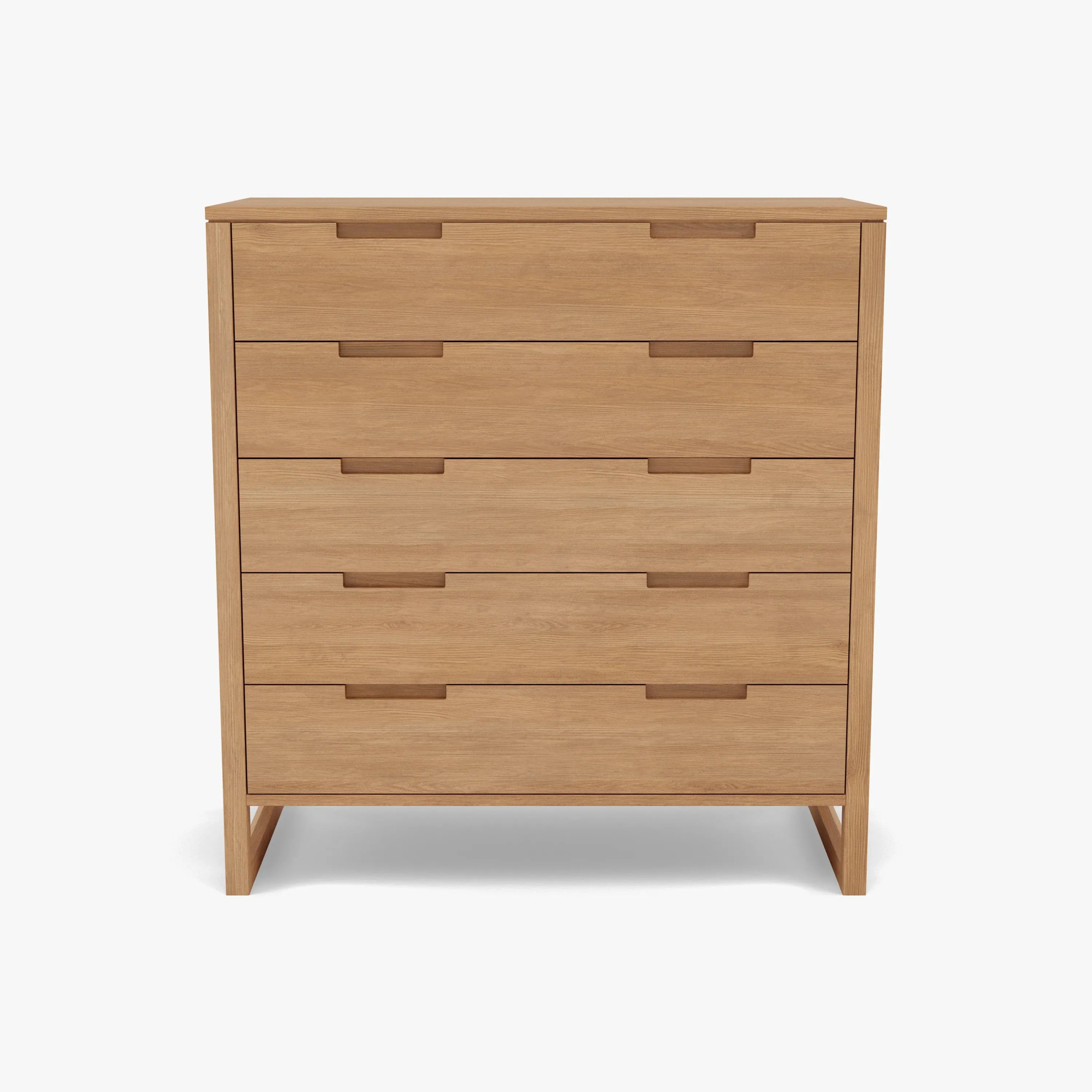 Bruno Chest 5 Drawers 110 x 52cm Solid American Oak