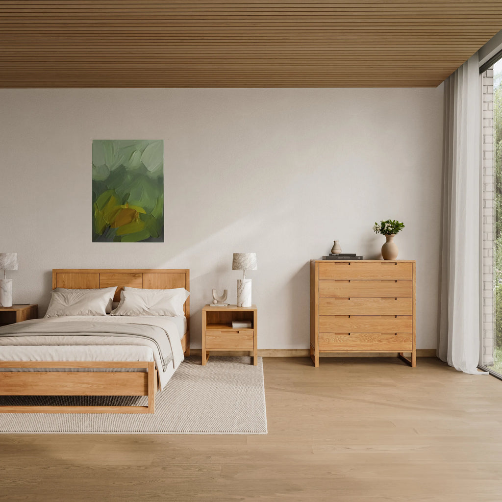 Bruno Chest 5 Drawers 110 x 52cm Solid American Oak