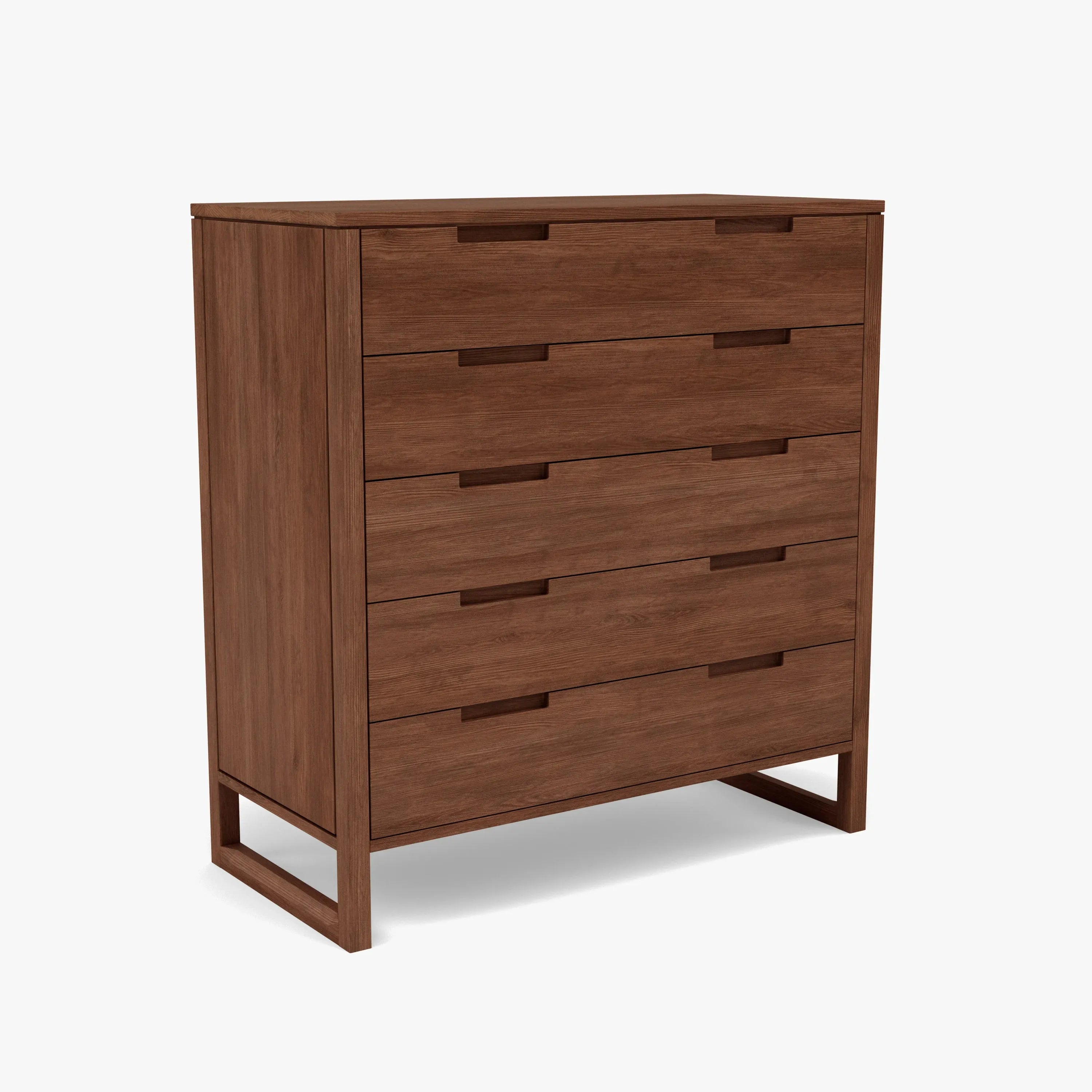 Bruno Chest 5 Drawers 110 x 52cm Solid American Walnut