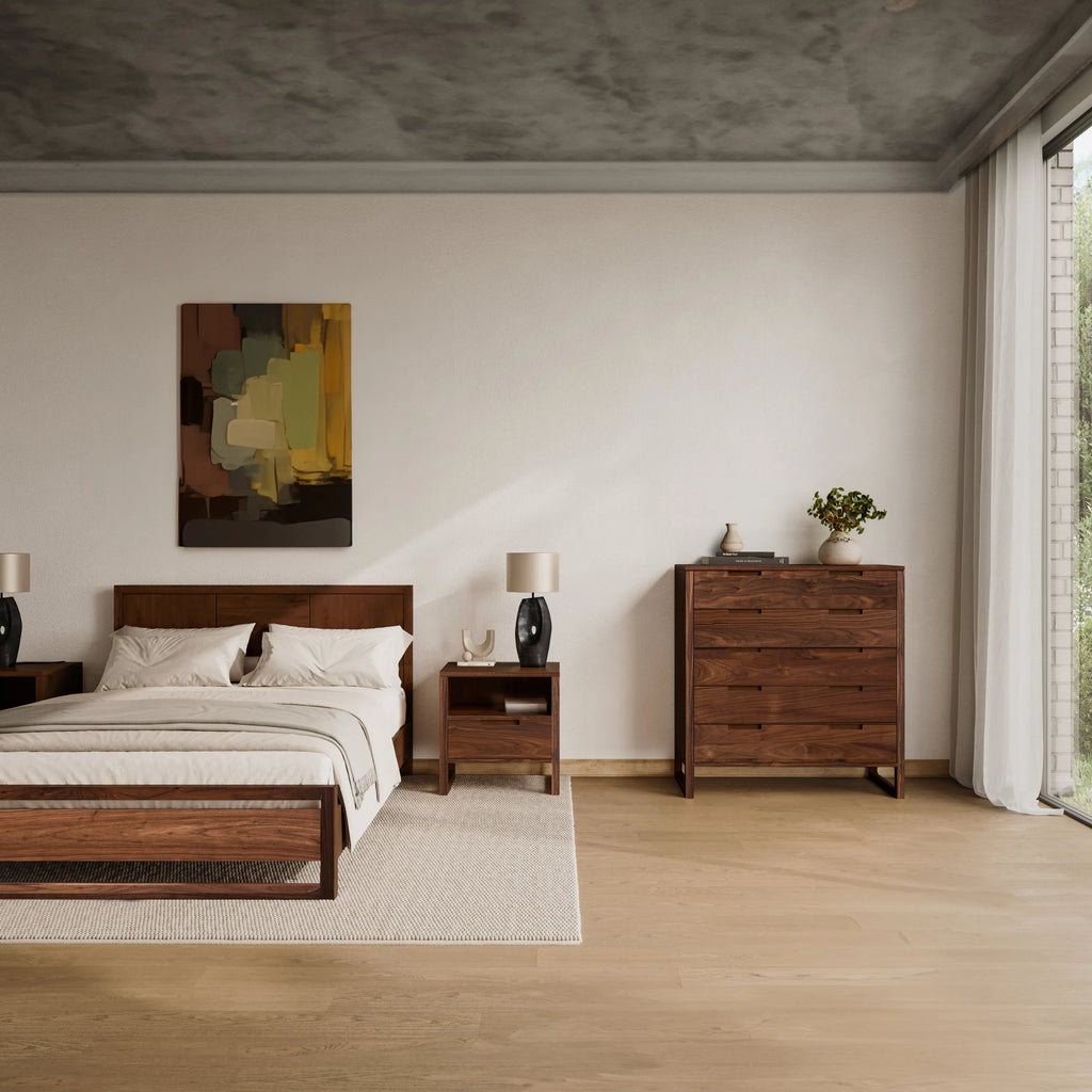 Bruno Chest 5 Drawers 110 x 52cm Solid American Walnut