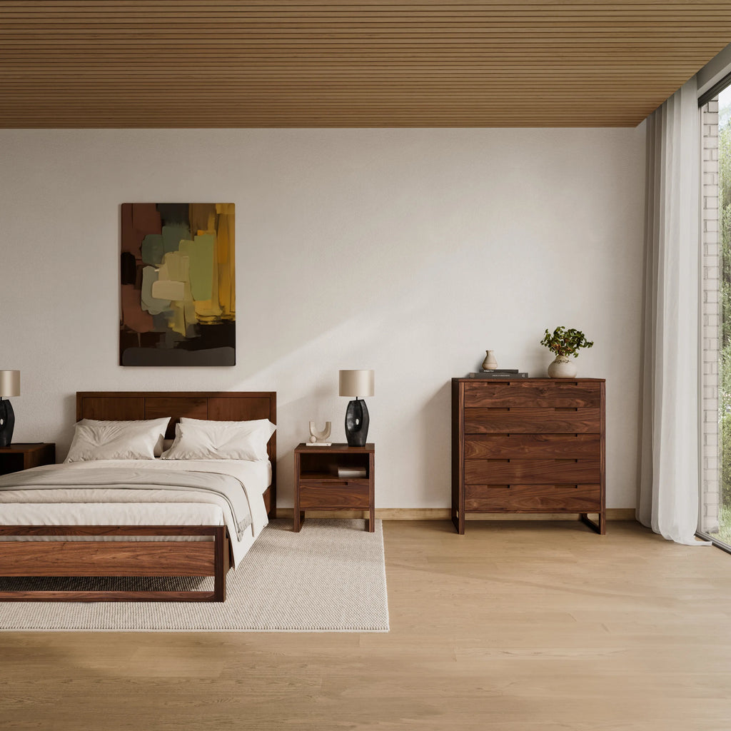 Bruno Chest 5 Drawers 110 x 52cm Solid American Walnut