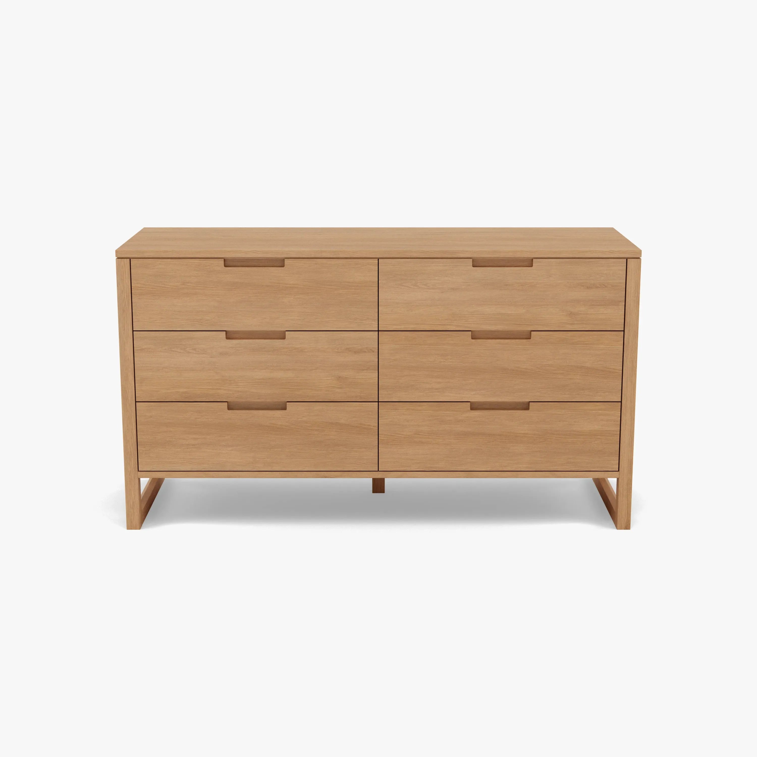 Bruno Chest 6 Drawers 150 x 52cm Solid American Oak