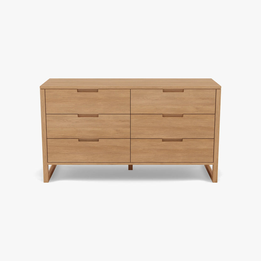 Bruno Chest 6 Drawers 150 x 52cm Solid American Oak