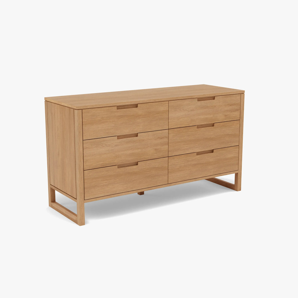 Bruno Chest 6 Drawers 150 x 52cm Solid American Oak