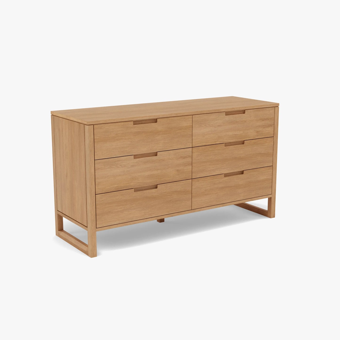 Bruno Chest 6 Drawers 150 x 52cm Solid American Oak