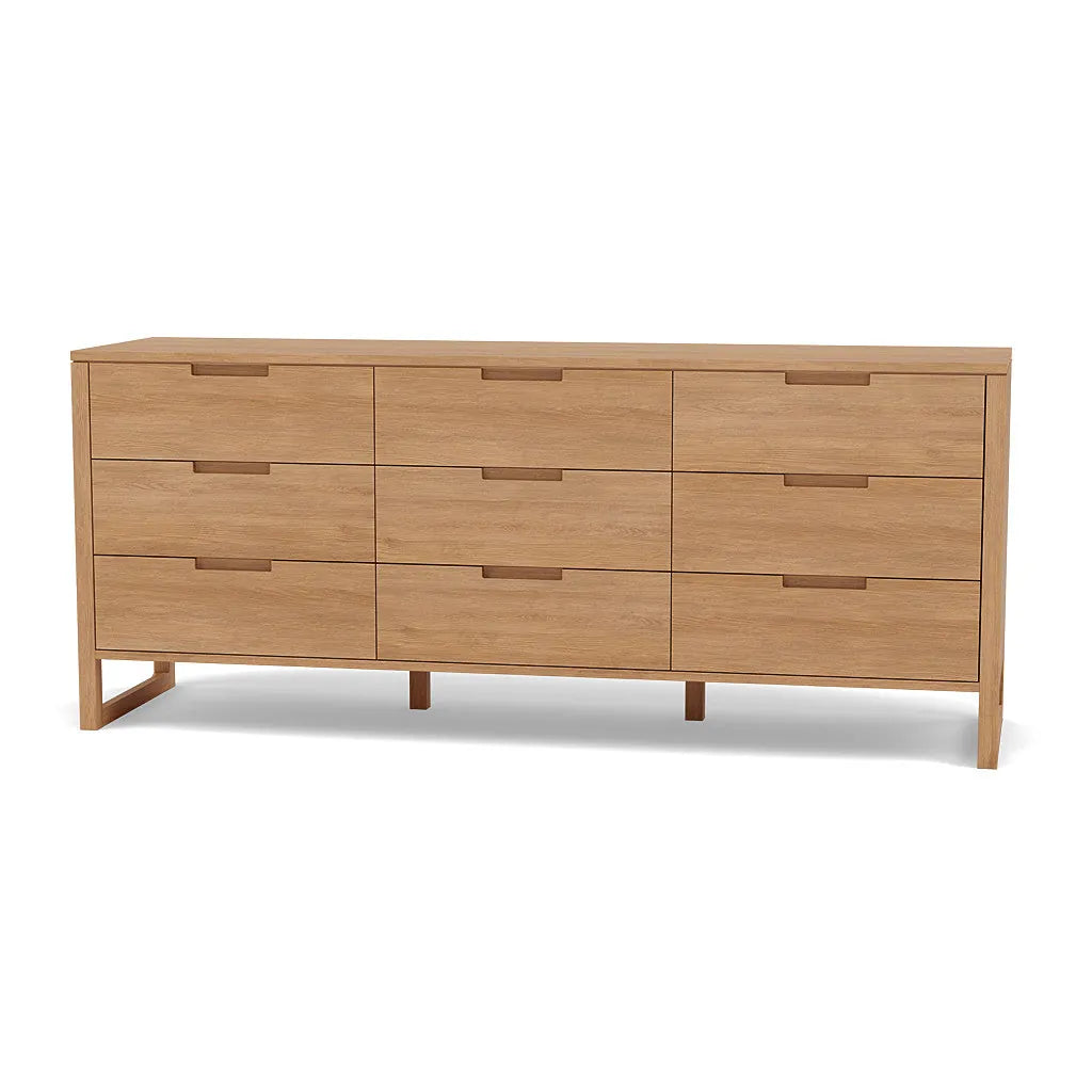 Bruno Chest 9 Drawers 200 x 52cm Solid American Oak