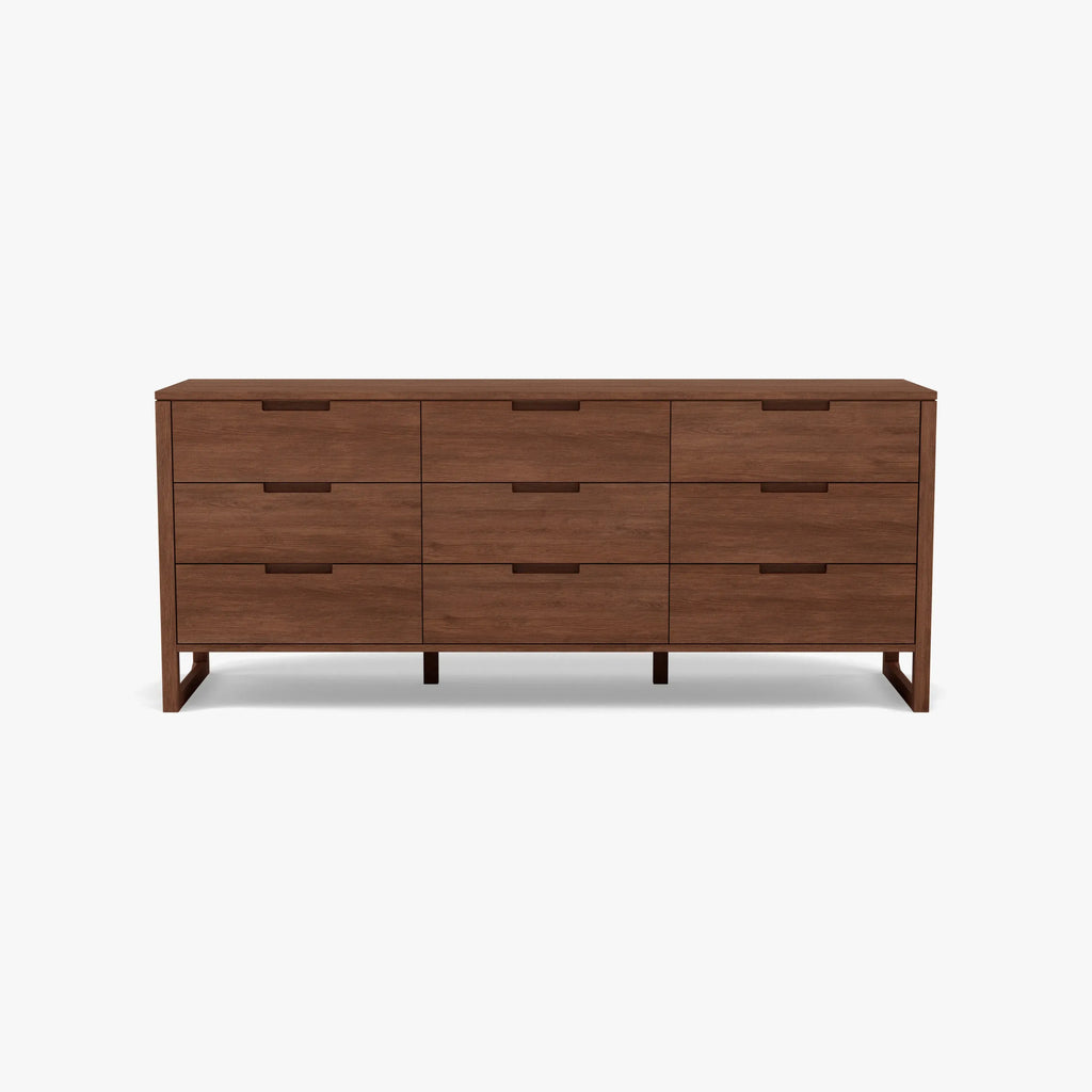 Bruno Chest 9 Drawers 200 x 52cm Solid American Walnut