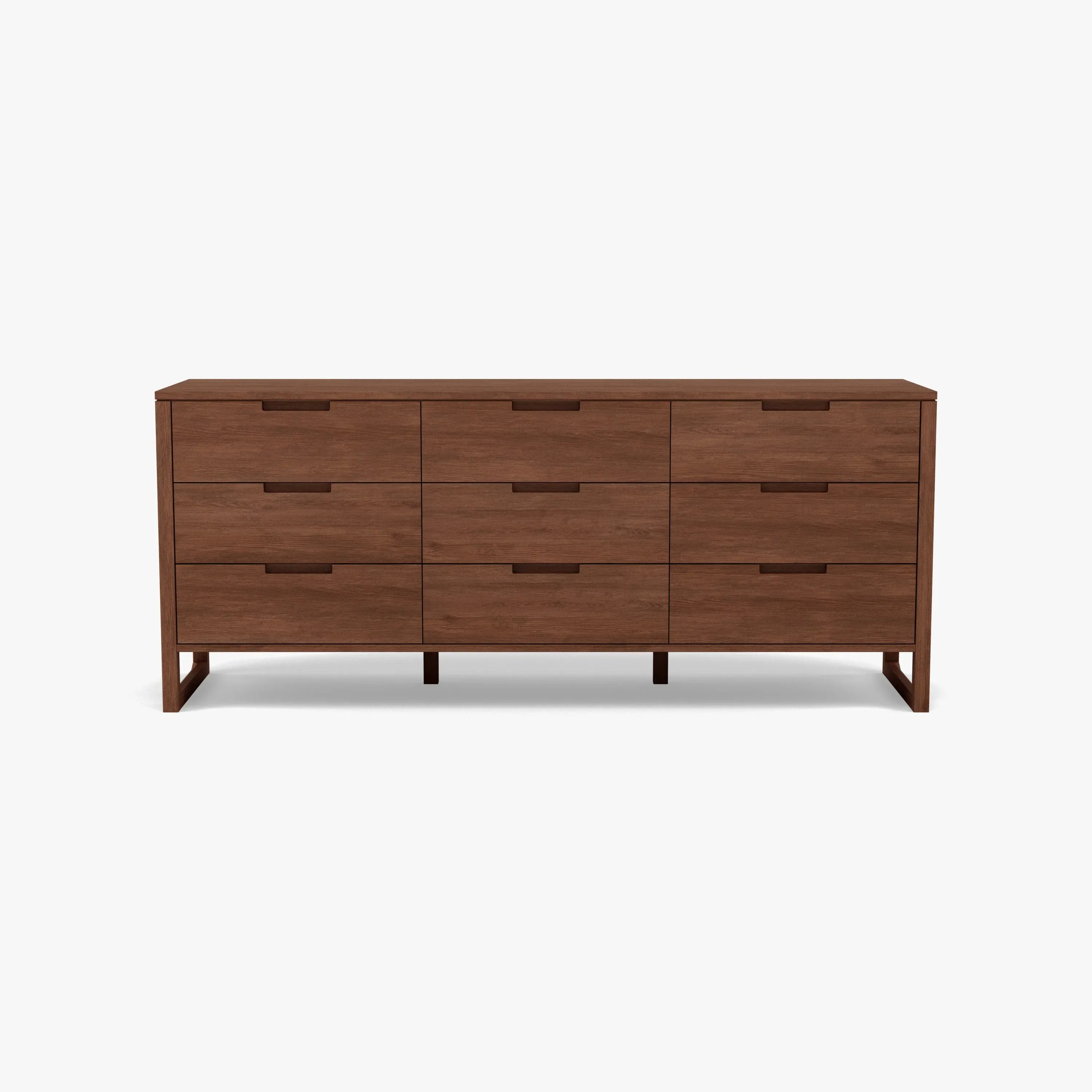 Bruno Chest 9 Drawers 200 x 52cm Solid American Walnut