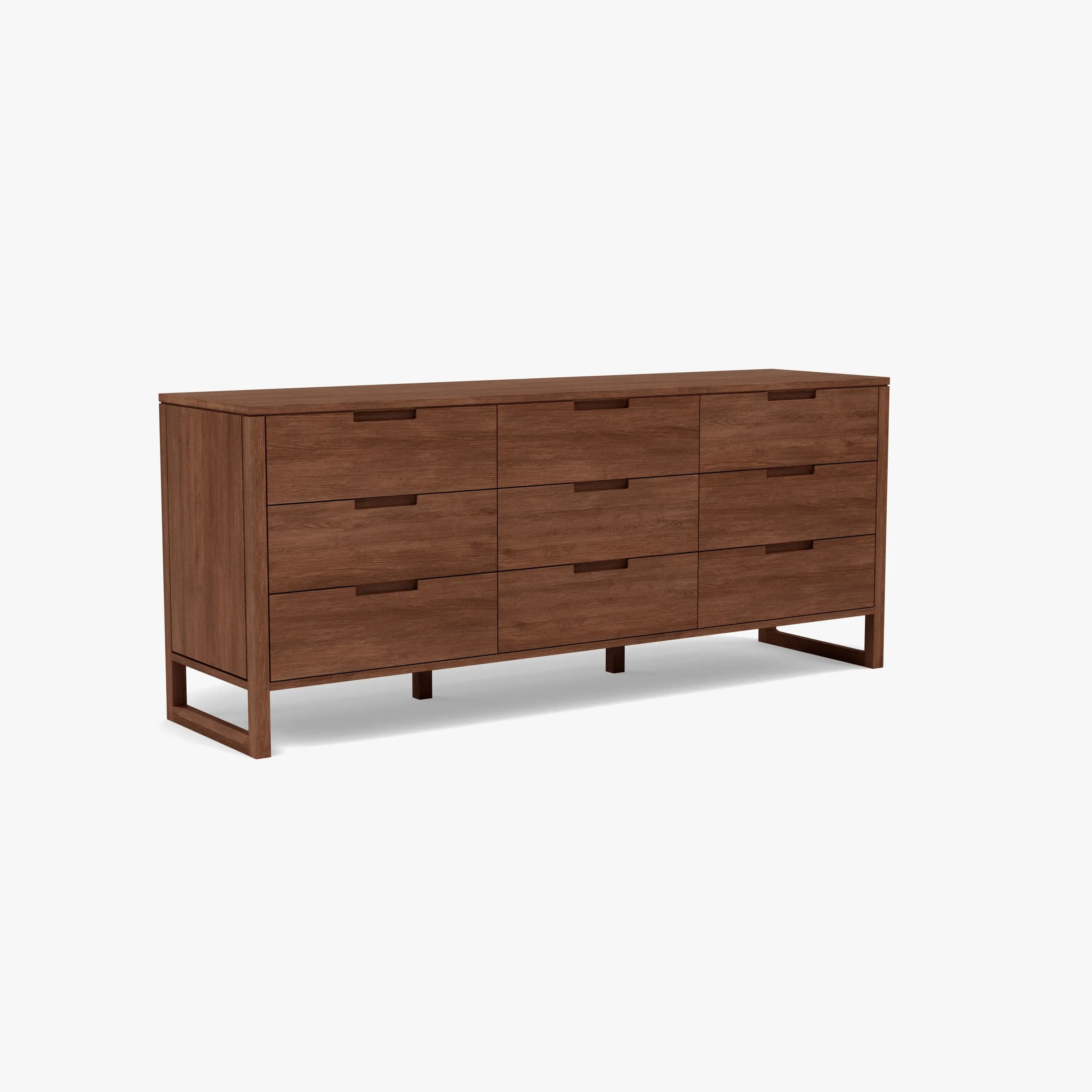 Bruno Chest 9 Drawers 200 x 52cm Solid American Walnut
