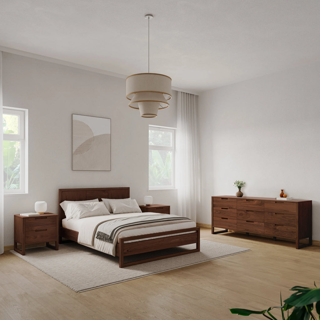 Bruno Chest 9 Drawers 200 x 52cm Solid American Walnut