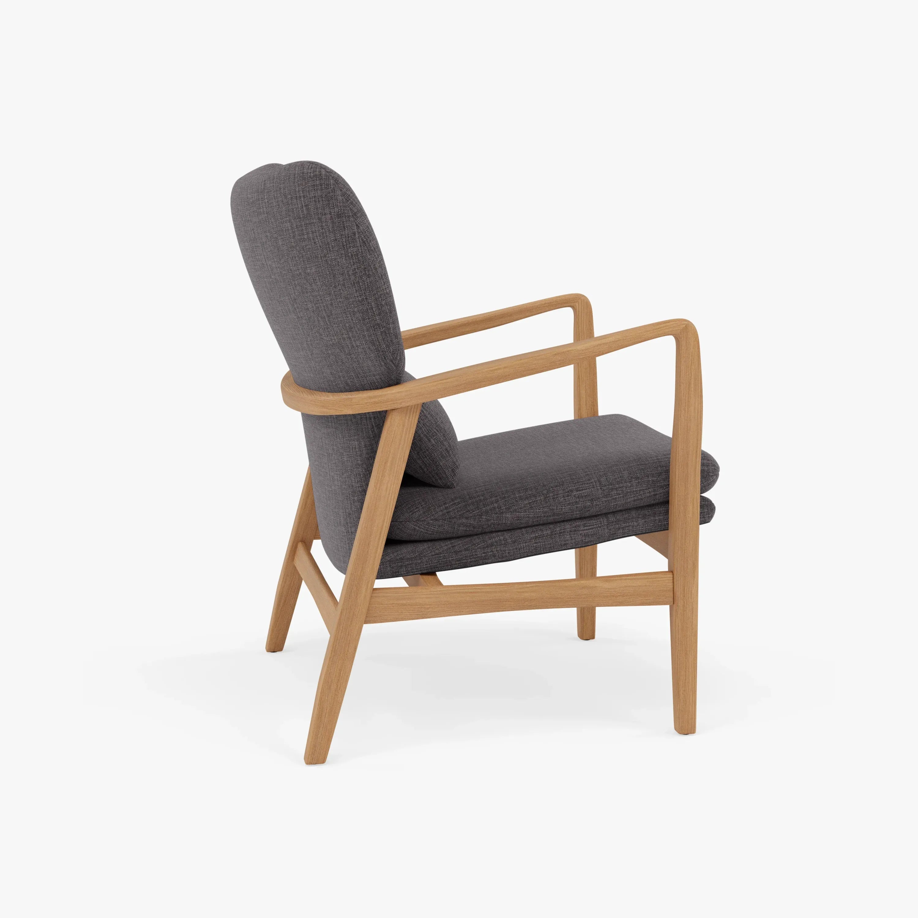 Franz Armchair Light Grey Fabric Solid American Oak