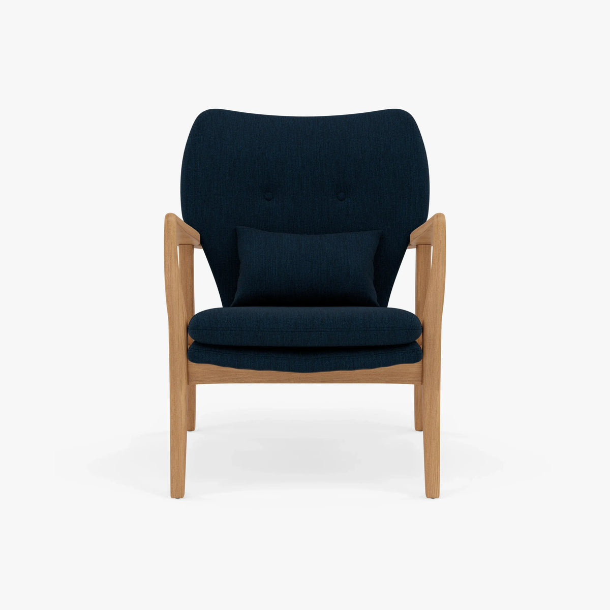 Franz Armchair Midnight Blue Fabric Solid American Oak