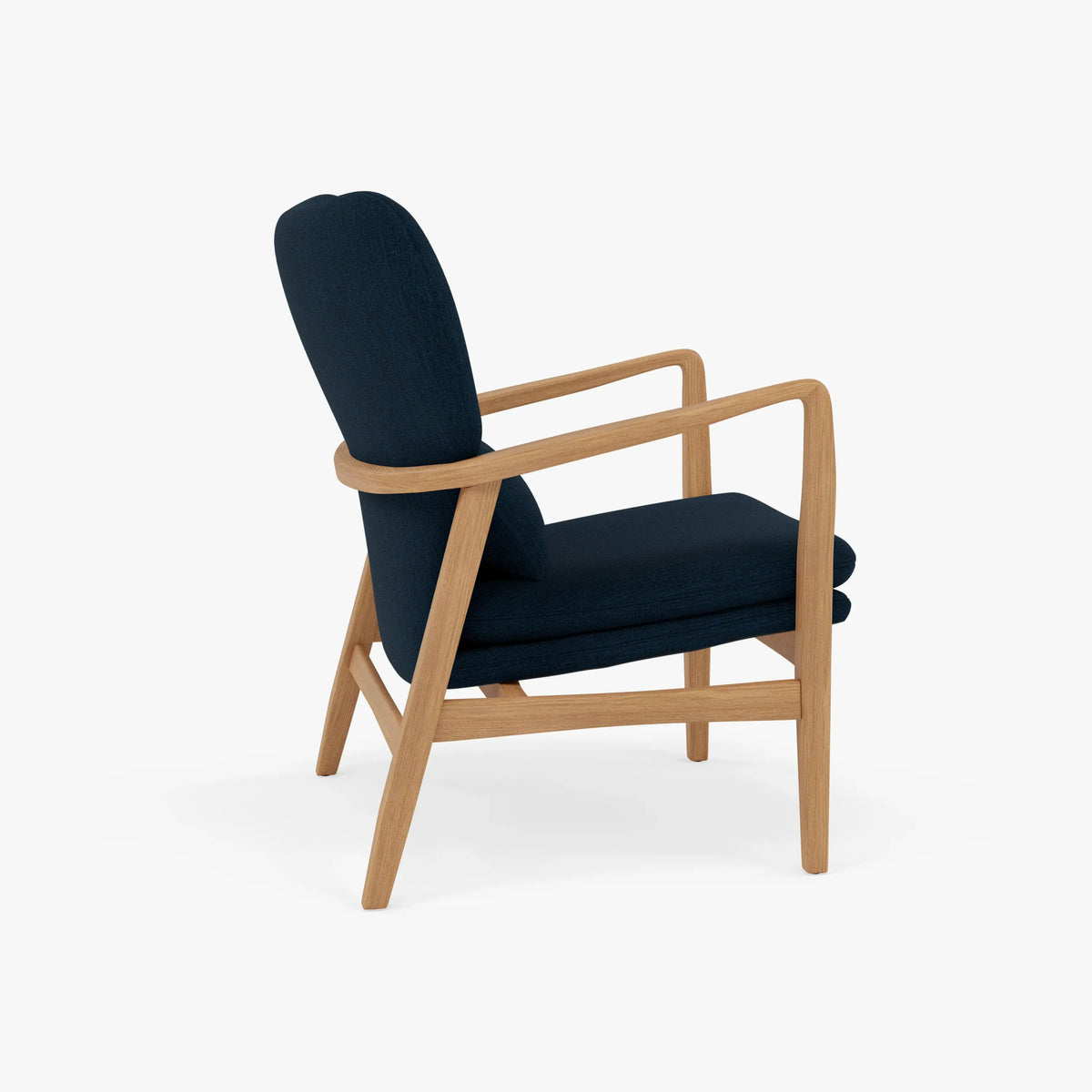Franz Armchair Midnight Blue Fabric Solid American Oak