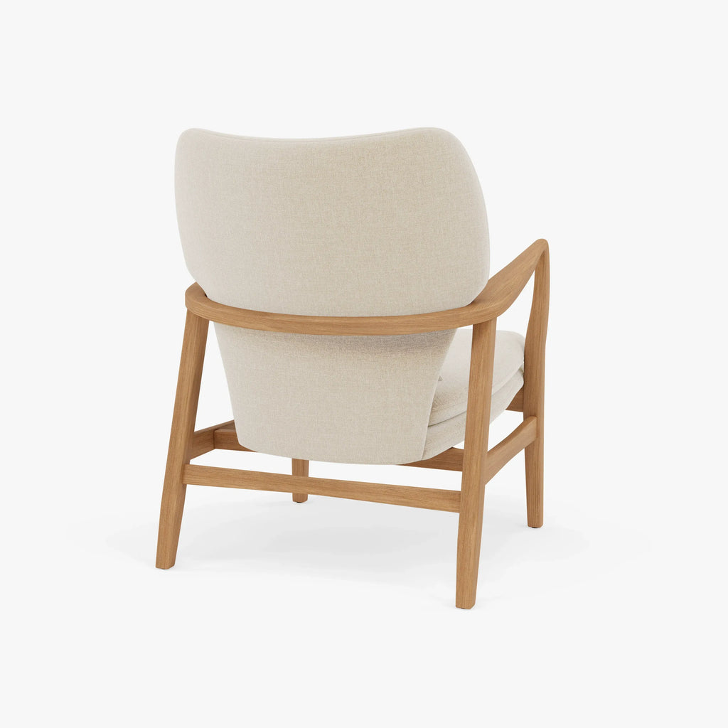 Franz Armchair Oatmeal Beige Fabric Solid American Oak