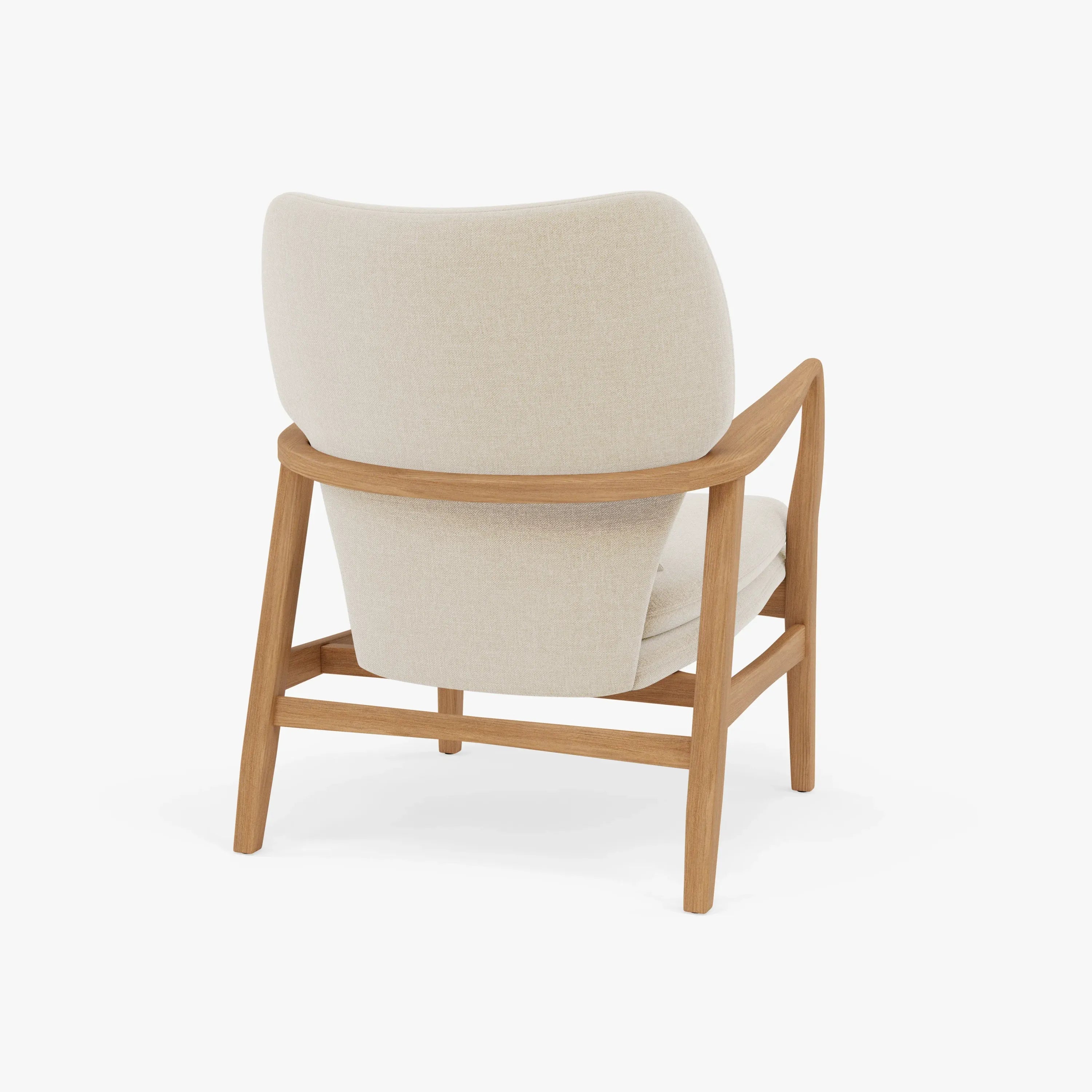 Franz Armchair Oatmeal Beige Fabric Solid American Oak