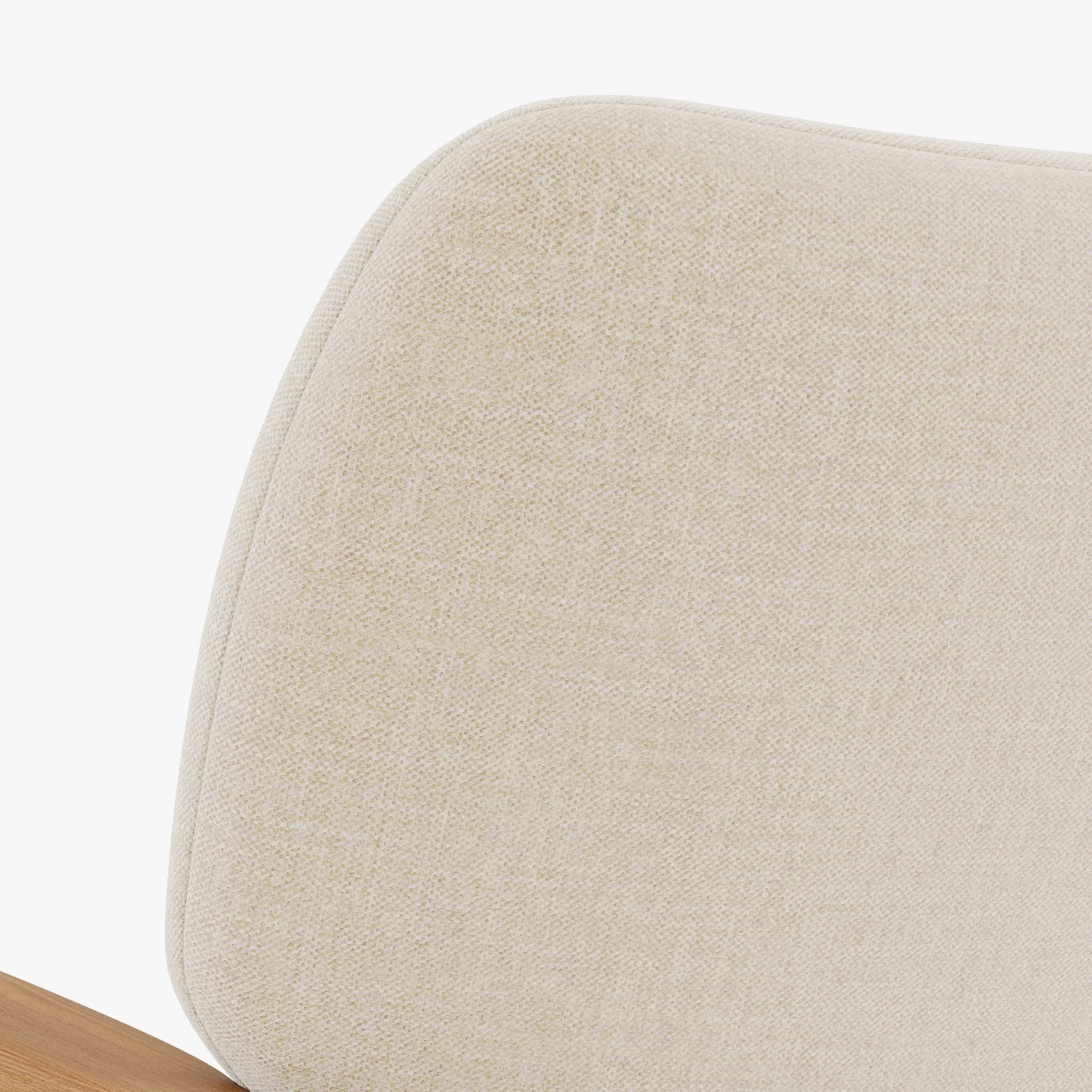 Franz Armchair Oatmeal Beige Fabric Solid American Oak