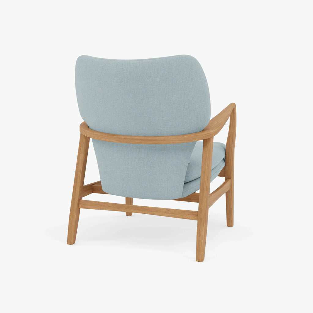 Franz Armchair Pale Blue Fabric Solid American Oak
