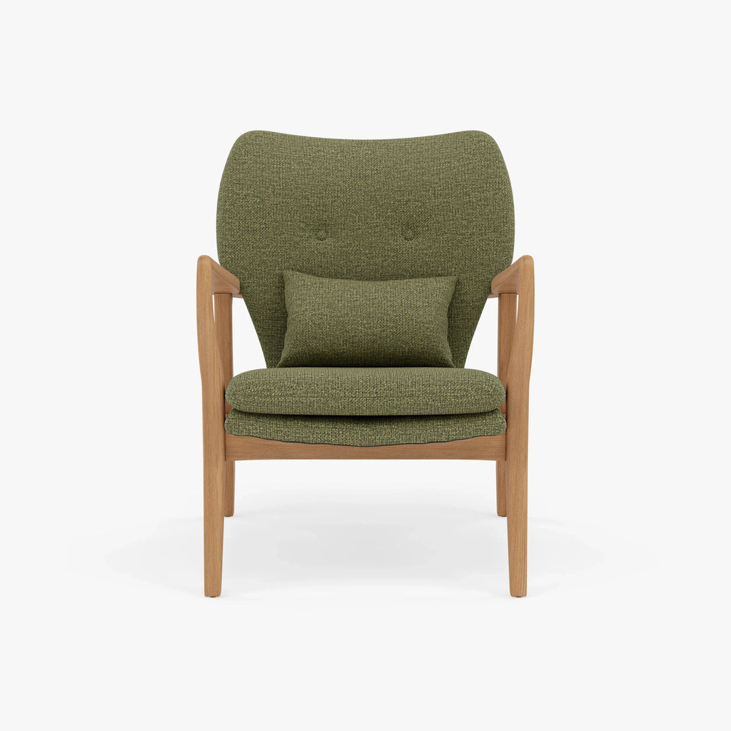 Franz Armchair Sage Green Fabric Solid American Oak