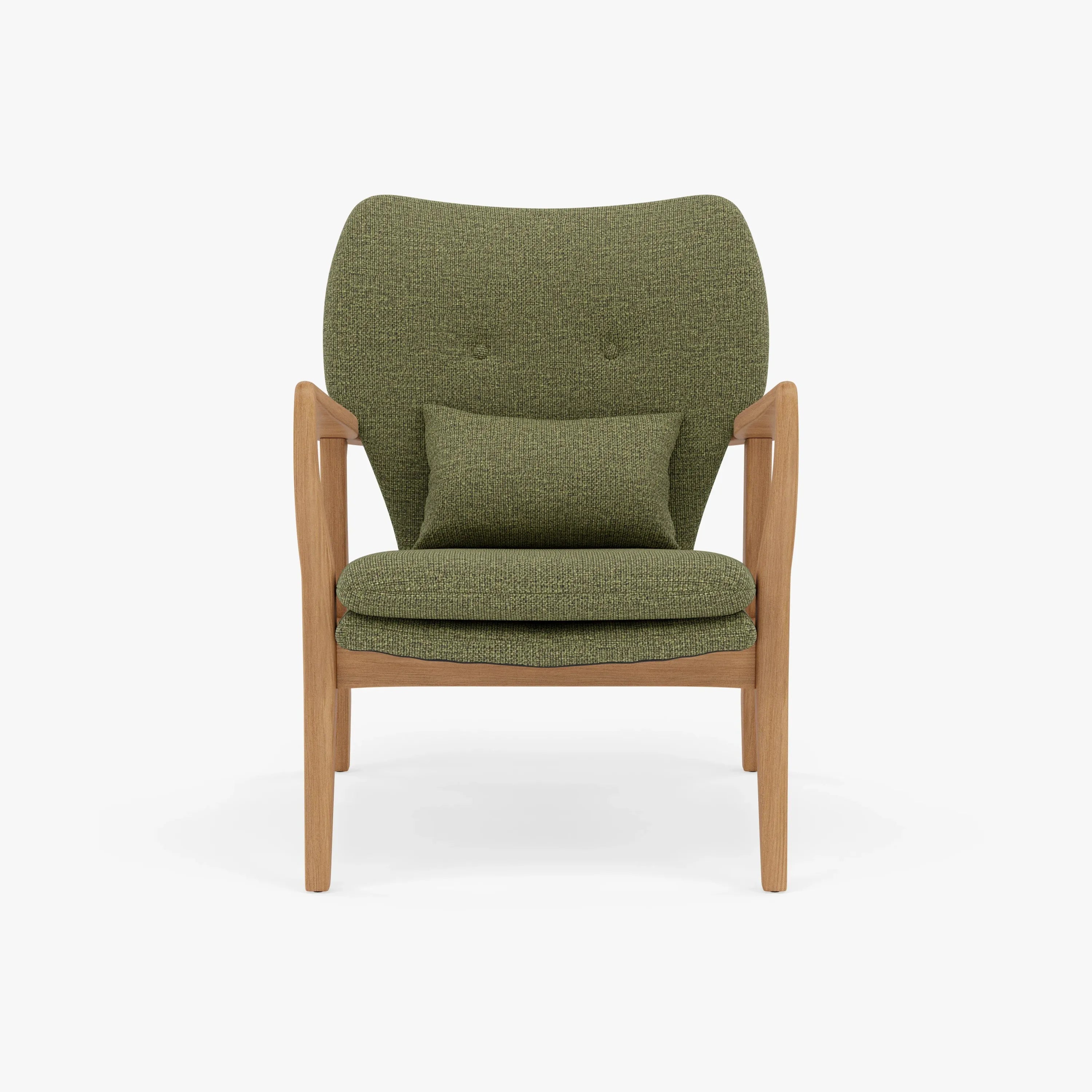 Franz Armchair Sage Green Fabric Solid American Oak