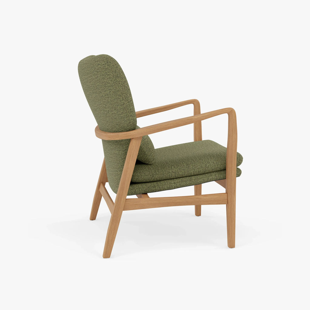 Franz Armchair Sage Green Fabric Solid American Oak
