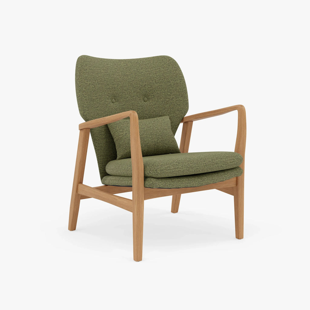 Franz Armchair Sage Green Fabric Solid American Oak