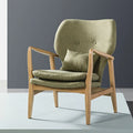 Franz Armchair Sage Green Fabric Solid American Oak